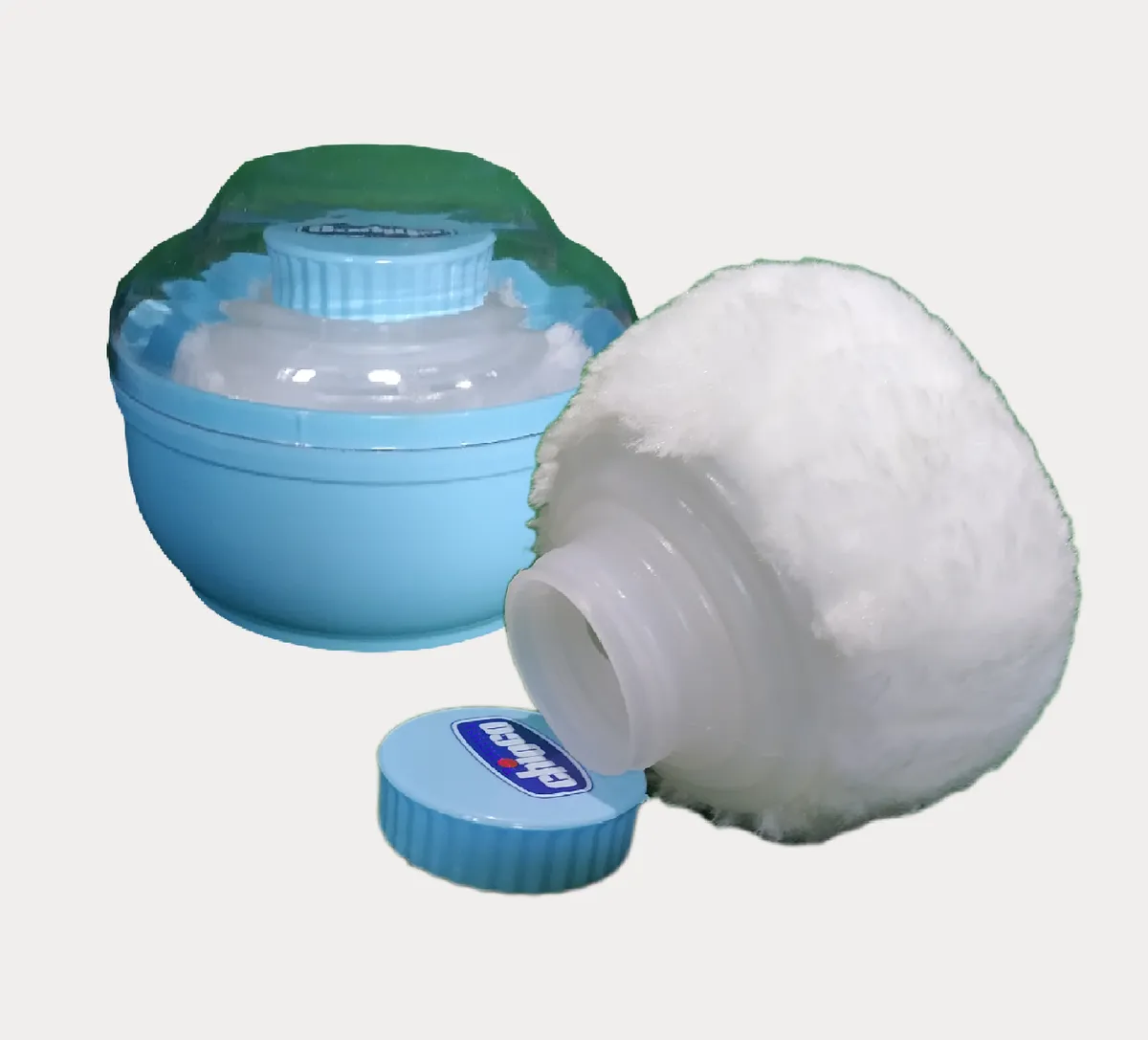 Premium Skin Care Powder Puff with Holder Container - Vanilla White